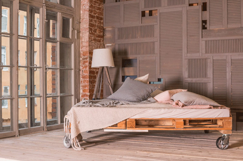 cama con palets